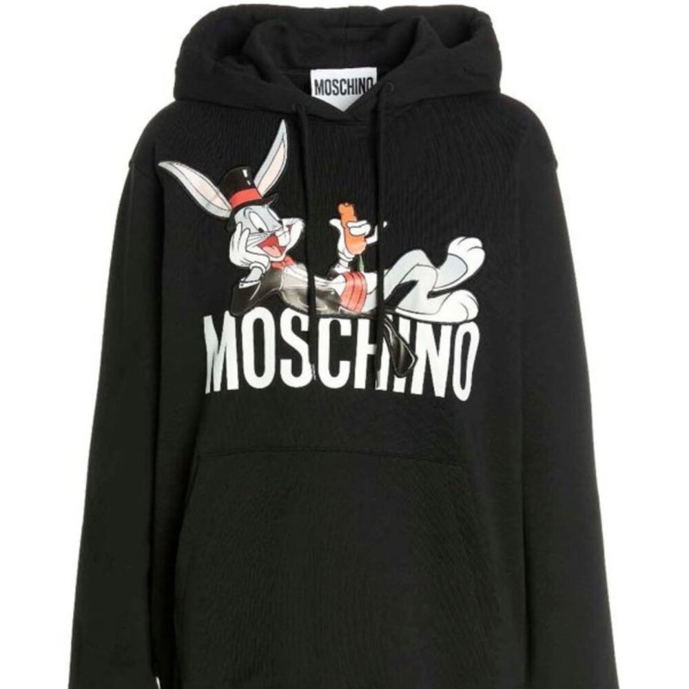 SS23 MOSCHINO Couture Jeremy Scott Black Bugs Bunny Chinese New Year Hoodie